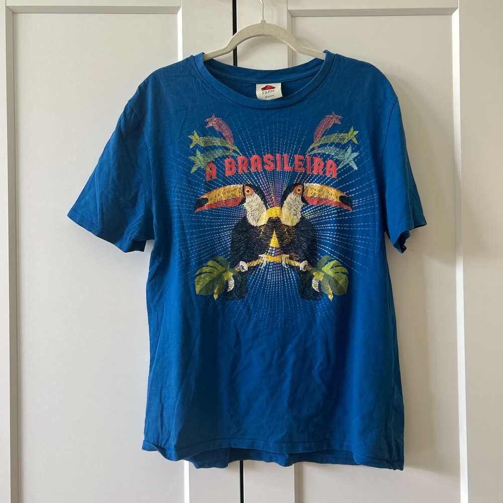 FARM Rio Blue and Red Short Sleeve Tee - Picture 2 of 3